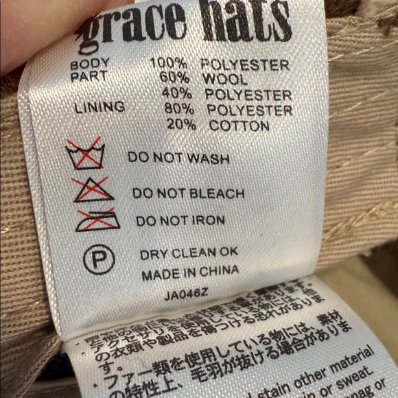 Grace Hats Wool blend Brimmed Tan Tweed hat with brown trim detail & tan lining - Picture 4 of 6